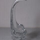 Old solid curved glass lamp foot 34 cm for 3.4 kilos bedside