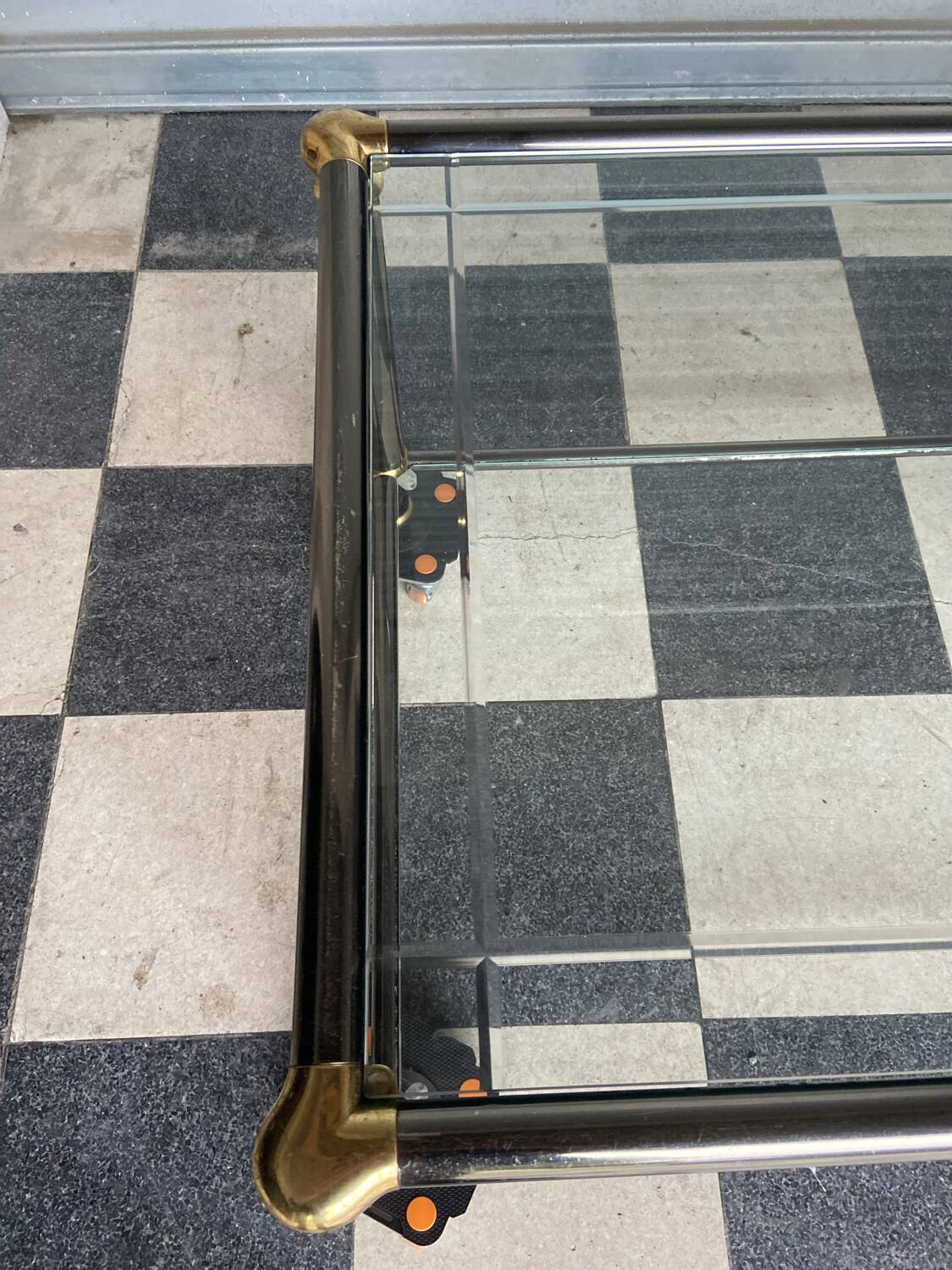 Vintage glass coffee table