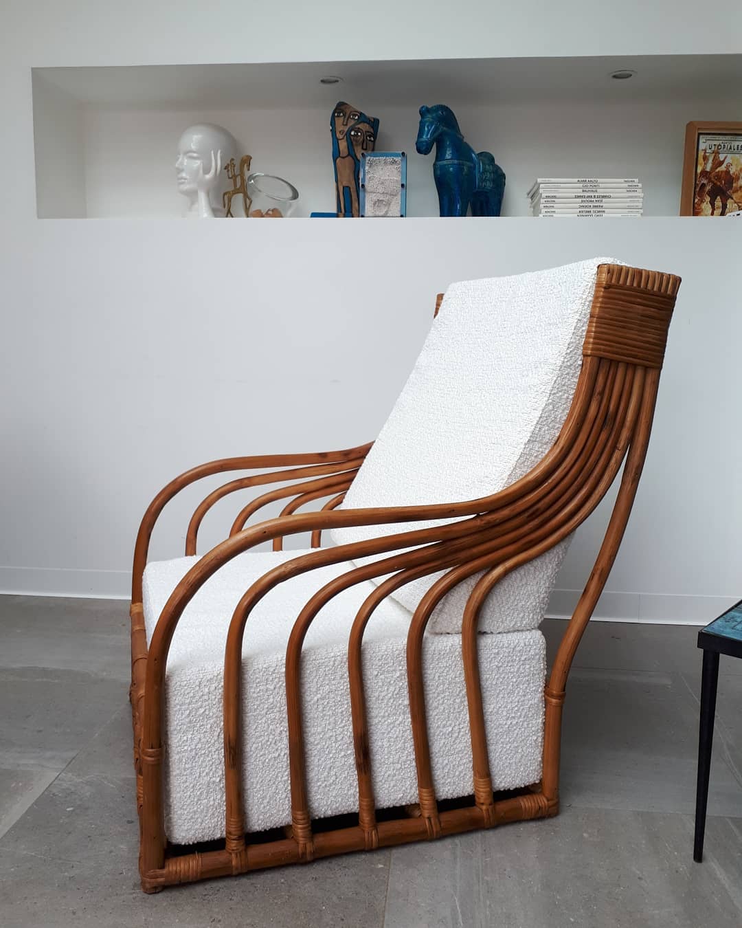 60s rattan armchair buckle