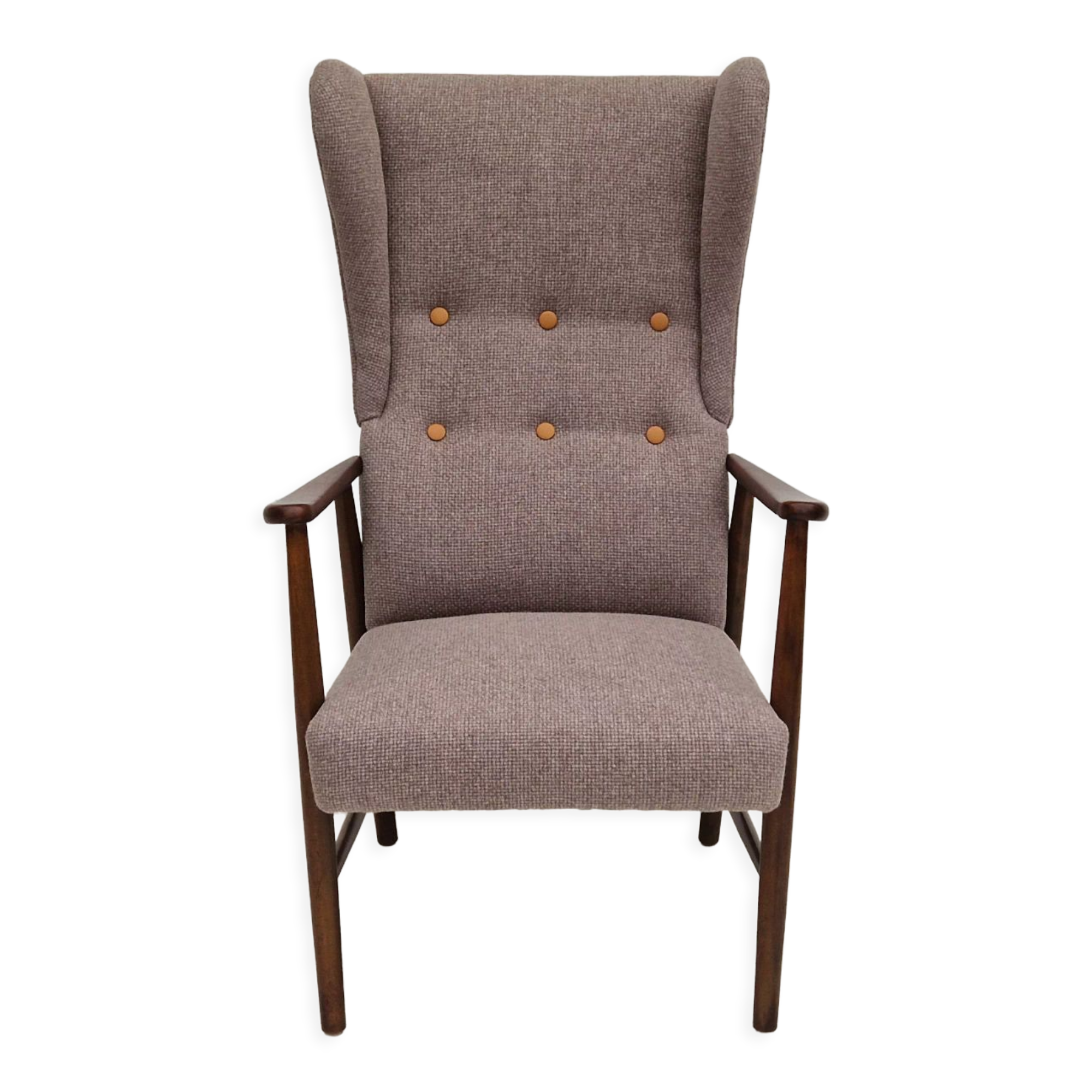 1960s, Swedish design, high-back armchair, furniture wool.
