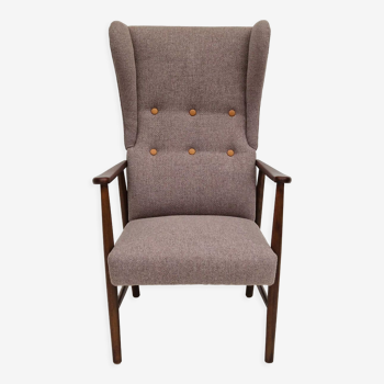 1960s, Swedish design, high-back armchair, furniture wool.