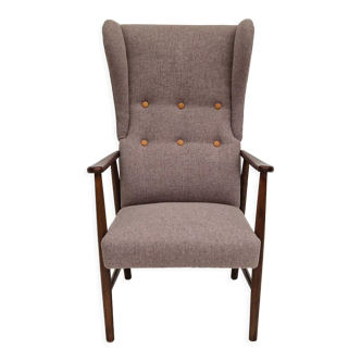 1960s, Swedish design, high-back armchair, furniture wool.