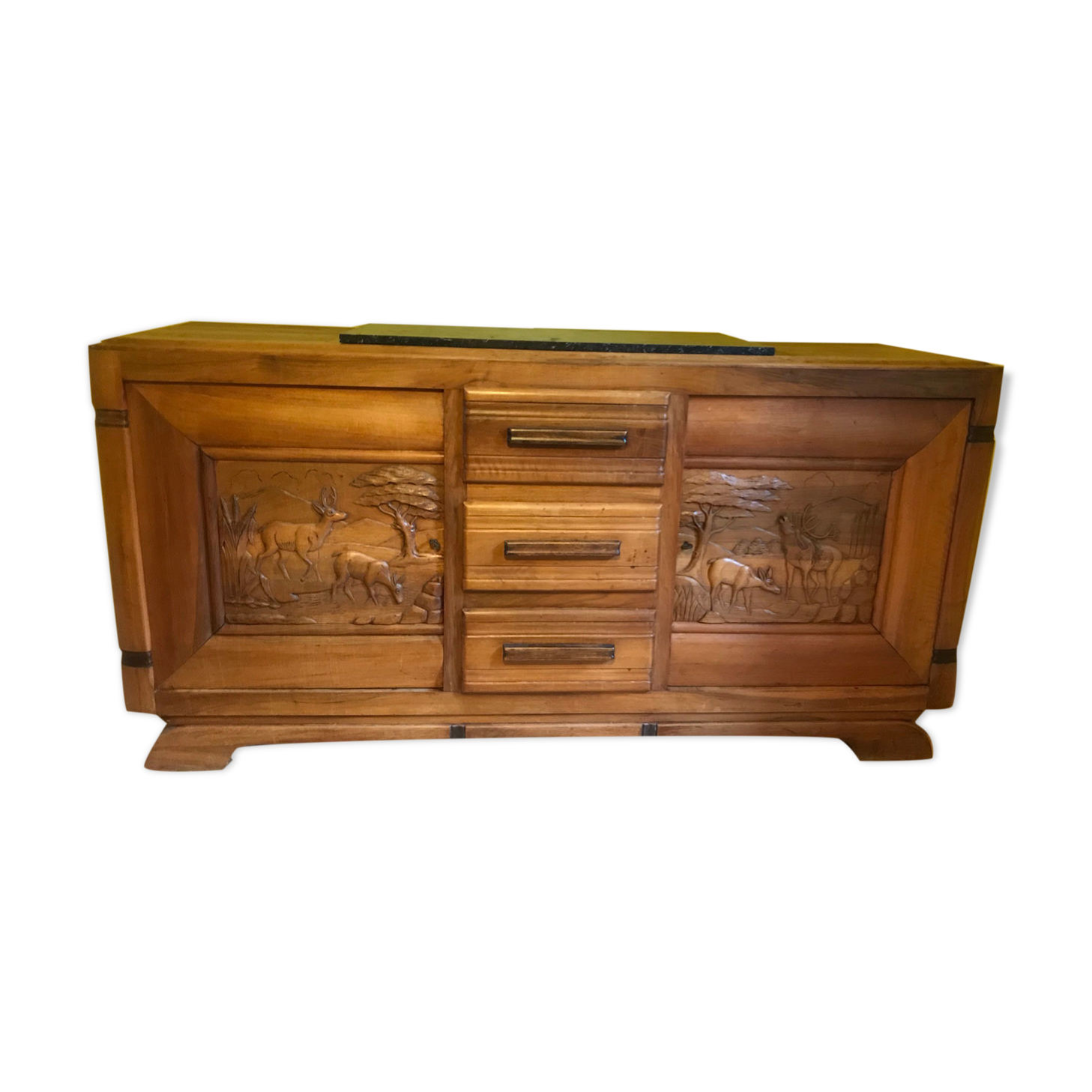 Art deco line-up in 1940s solid oak