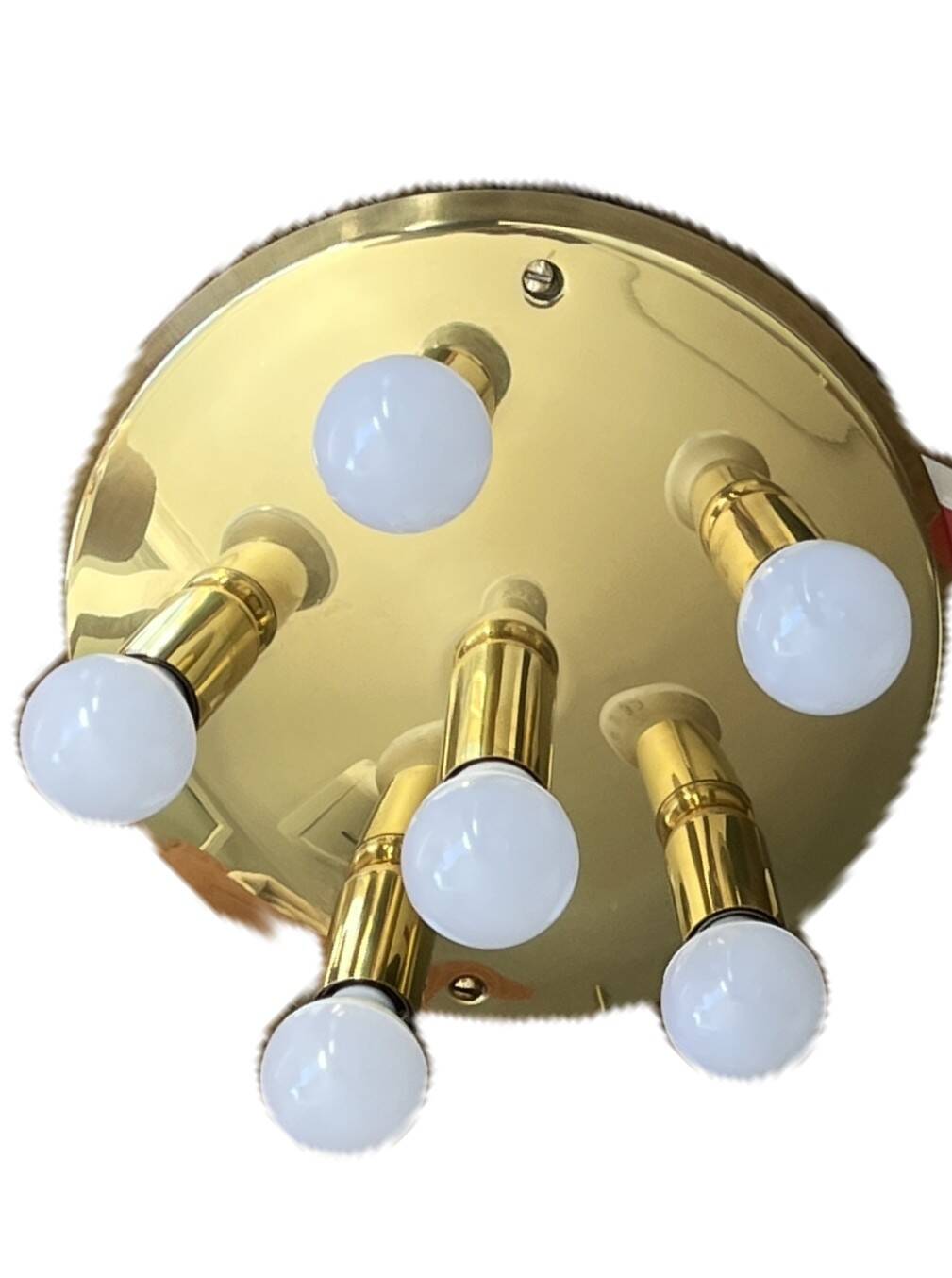 Mid-Century brass ceiling light - 6 lights - TZ Leuchten, Germany, 1980