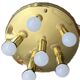 Mid-Century brass ceiling light - 6 lights - TZ Leuchten, Germany, 1980