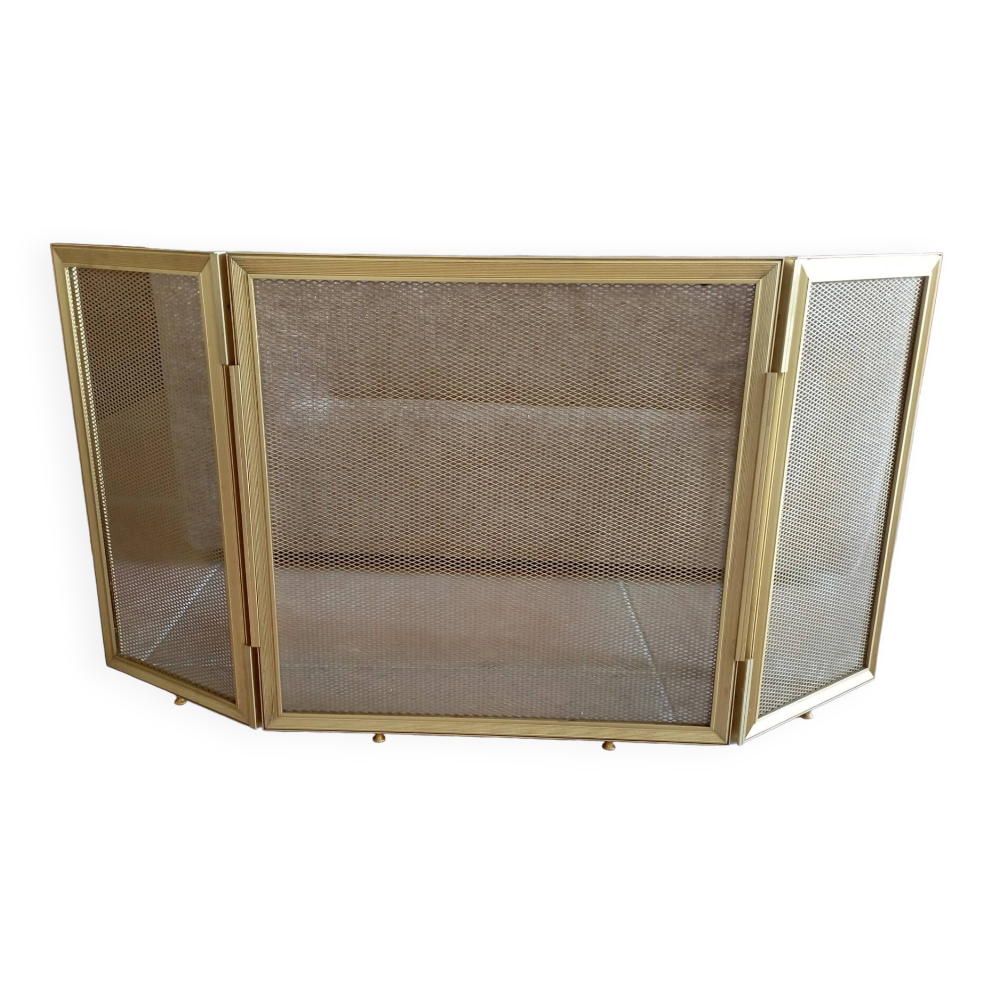 Gold metal fire screen