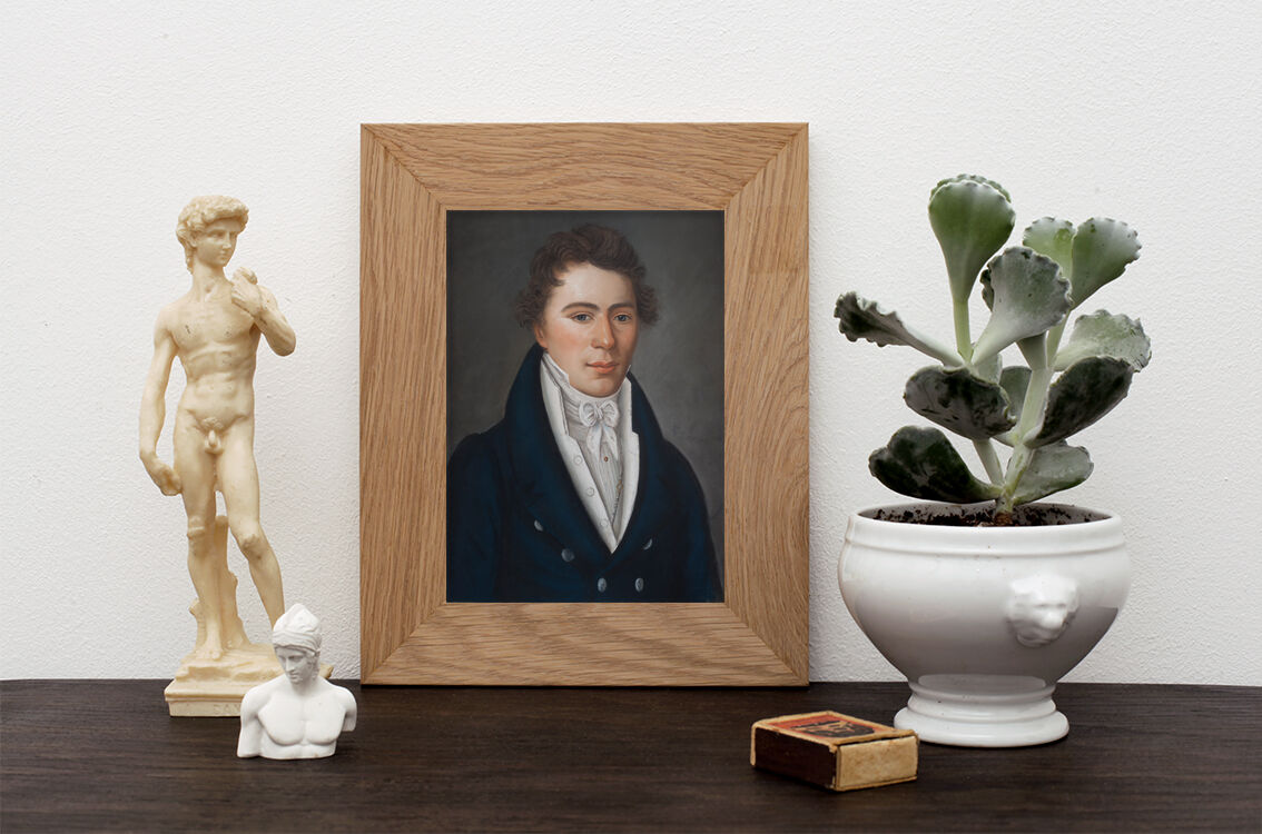 Tirage portrait homme au pastel 1818 - 18 x 24 cm