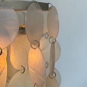 Pair of vintage mother-of-pearl and metal wall lights, France 1950s