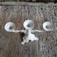 Candlestick candlestick 3 lights patinated white aged effect