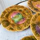 Set of 6 dessert plates in Sarreguemines slurry 60s