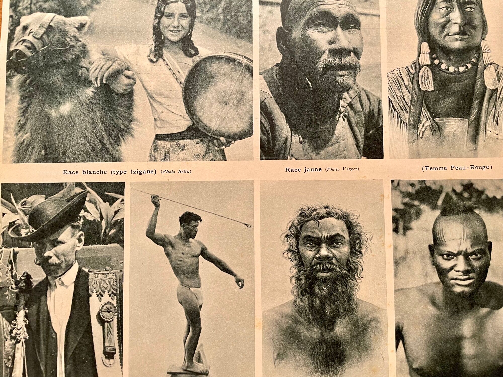 Map and photographic plate on human races from 1951