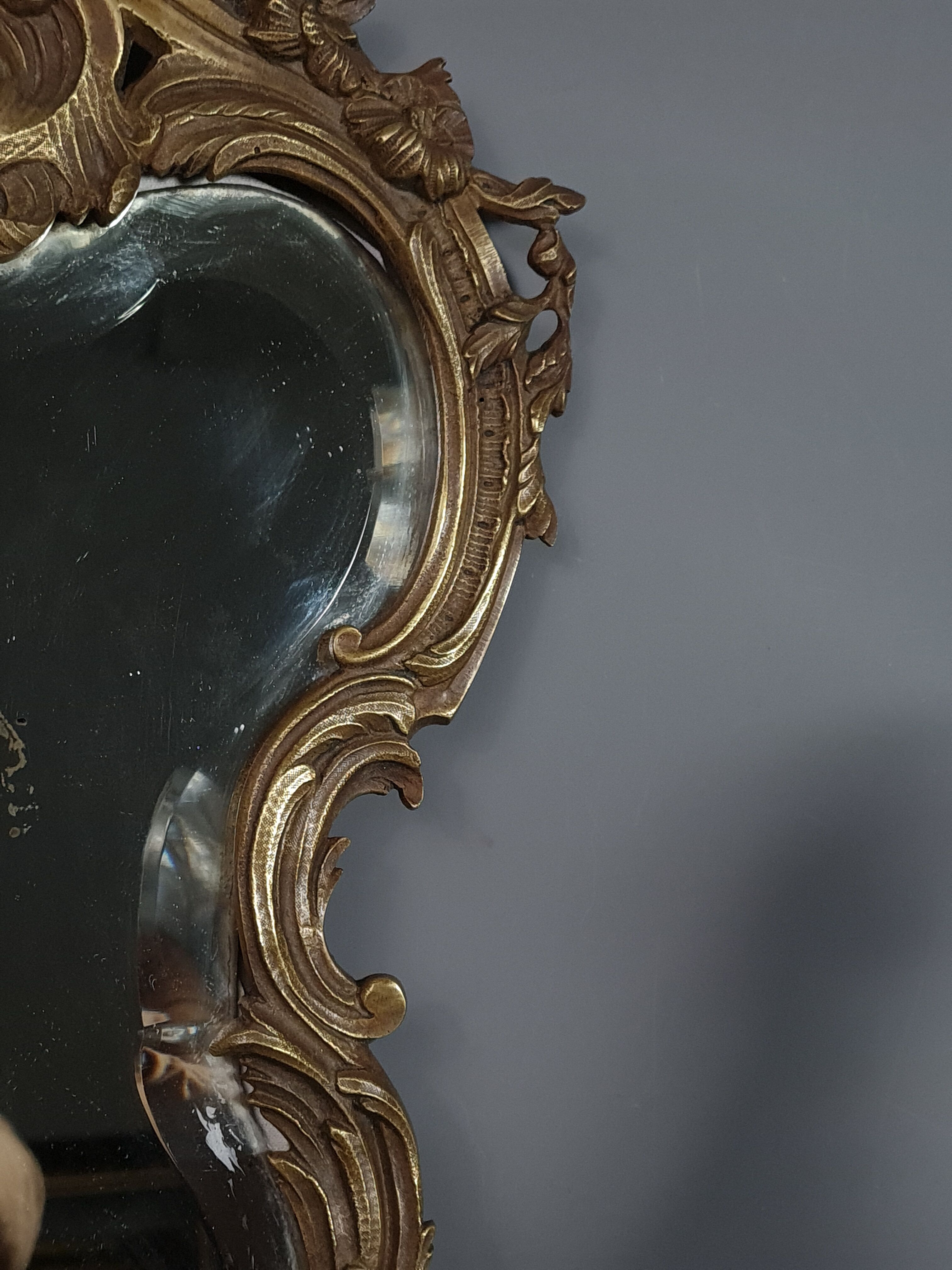 Old beveled mirror and bronze Louis XV style 52x32 cm SB
