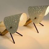 Pair of Mid Century Modern metal brass table and wall lamps by Ernest Igl