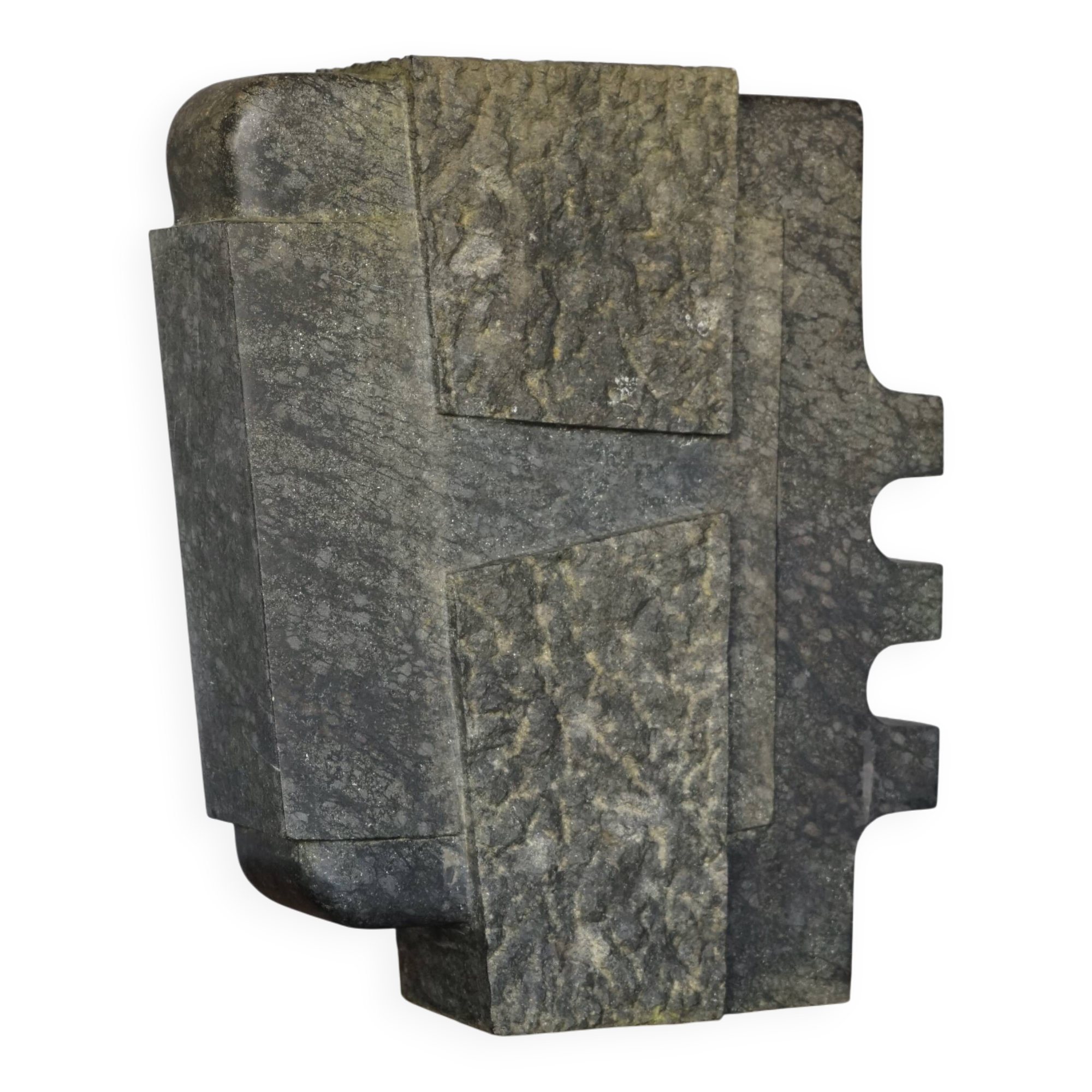 Abstract Brutalist stone sculpture. 1970s