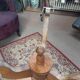 Marquetry pedestal table