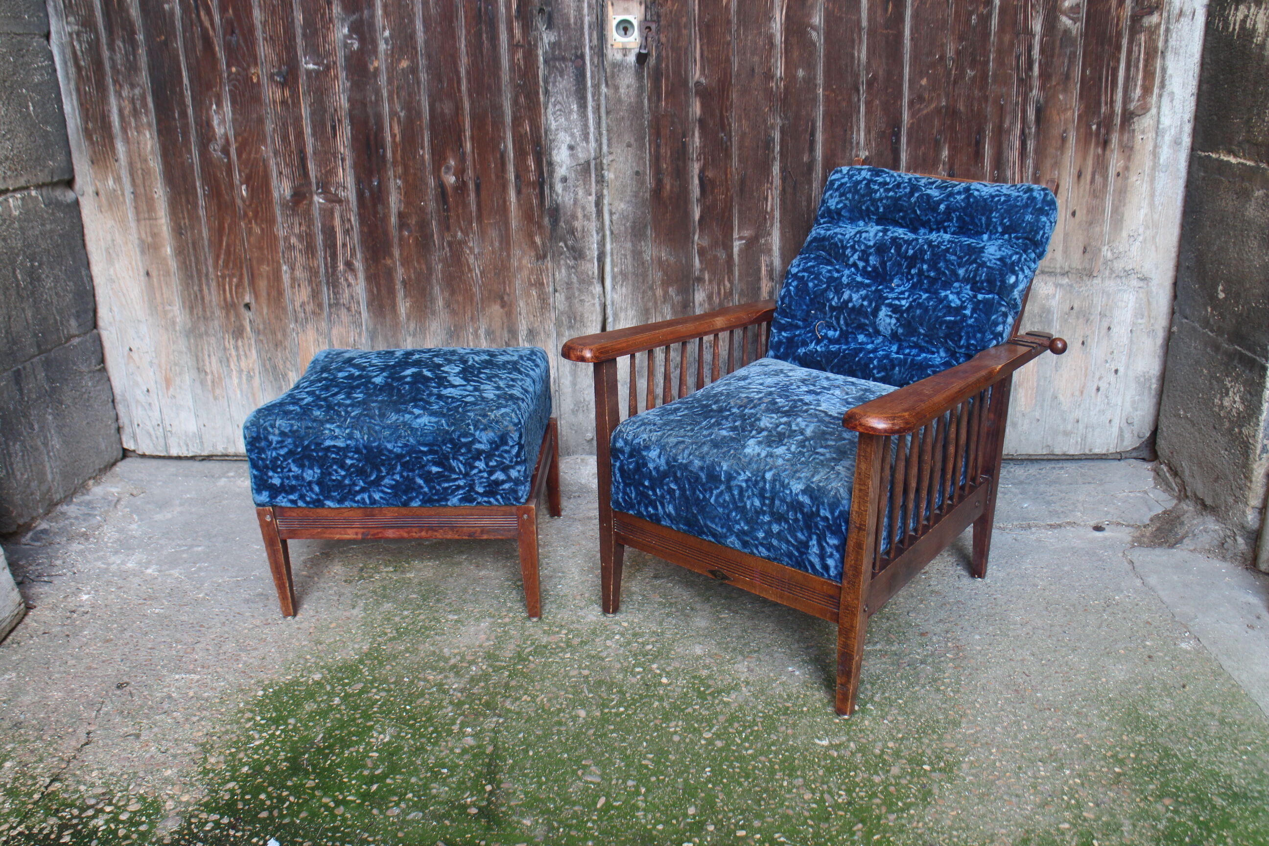 Morris "Potacol" armchair and footrest
