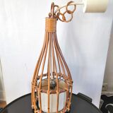 Rattan pendant lamp design 60s - 70s