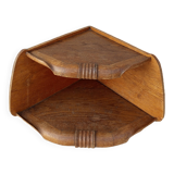 Art Deco oak corner shelf