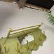 Vintage olive green wall coat rack with mirror