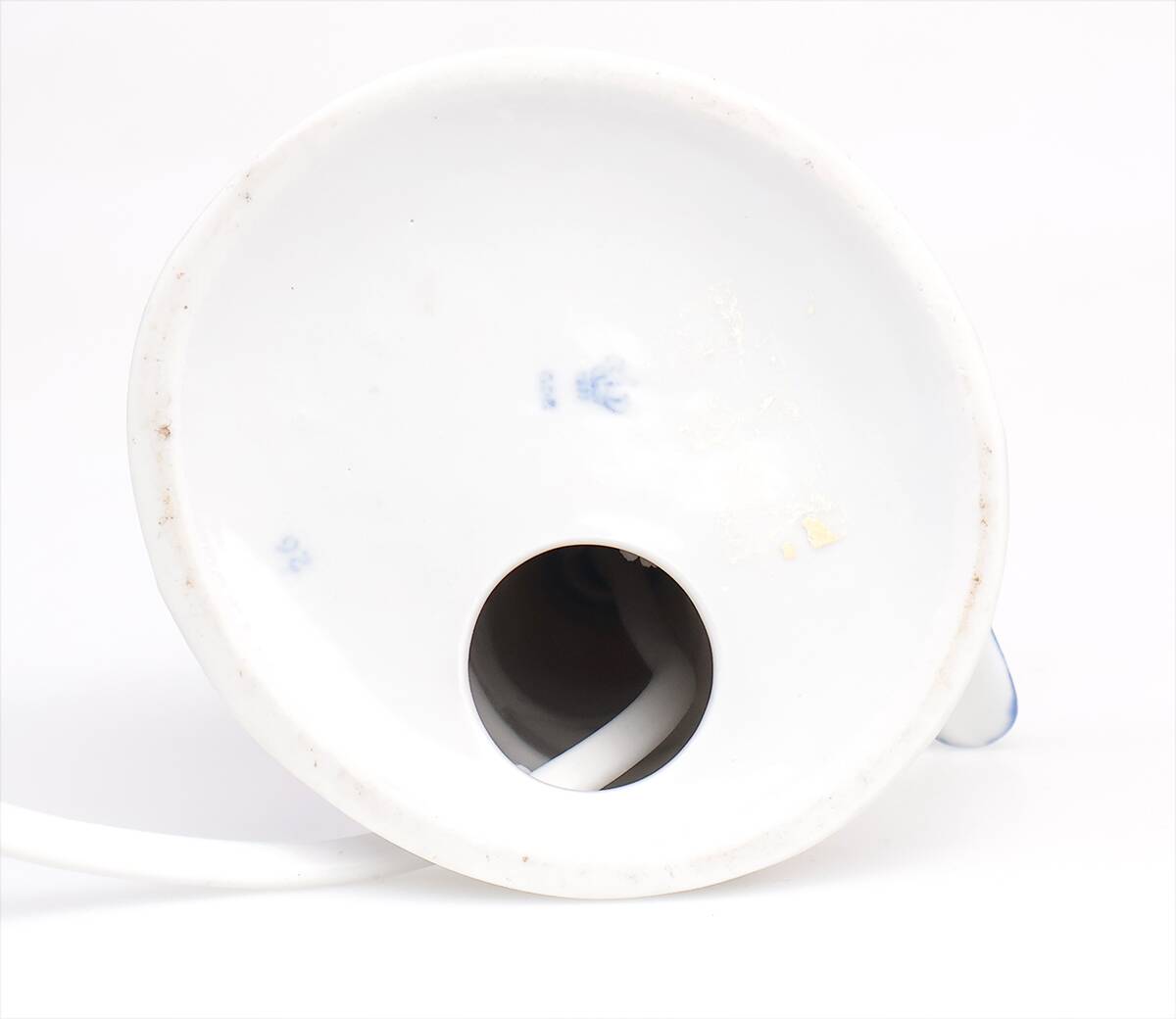 Vintage porcelain lamp base with kingfishers by Wagner & Apel