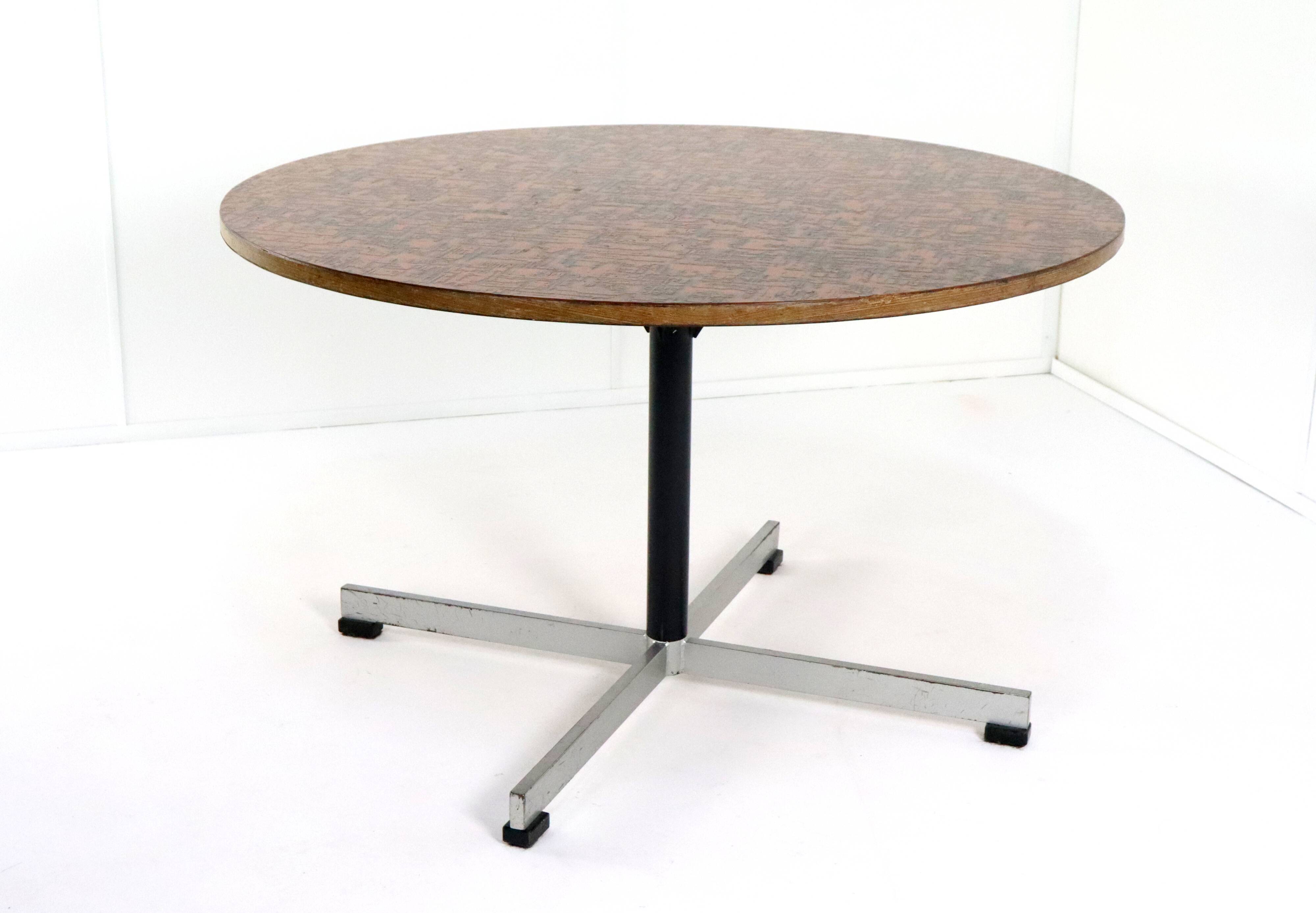 Round copper dining table