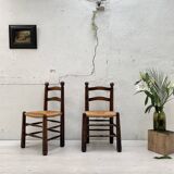 Chair in beech and straw