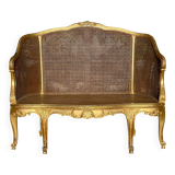 Banquette en Bois Doré Style Louis XV