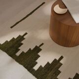 Argentinean rug 100% pure khaki wool