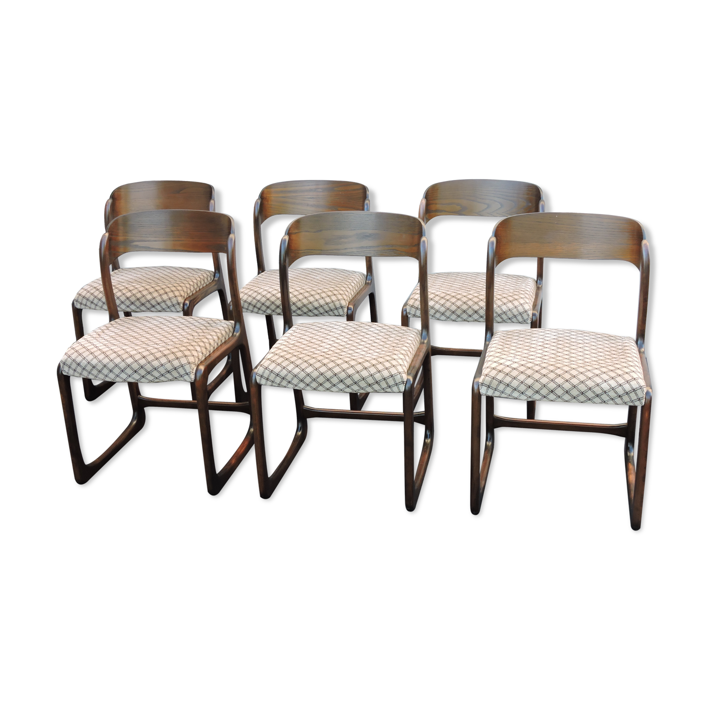 Suite of 6 Baumann chairs model Sleigh