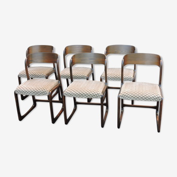 Suite de 6 chaises Baumann modèle Traîneau