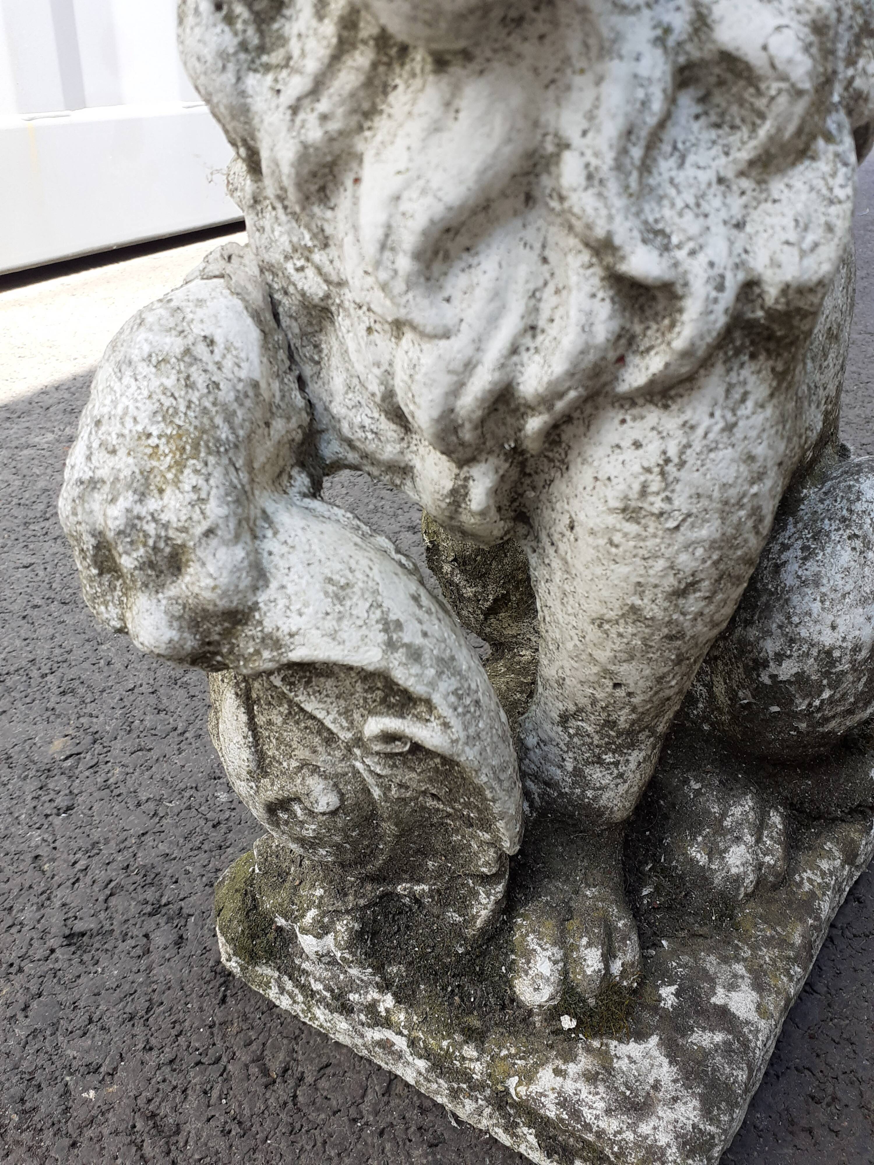 Vintage stone garden lions xxeme
