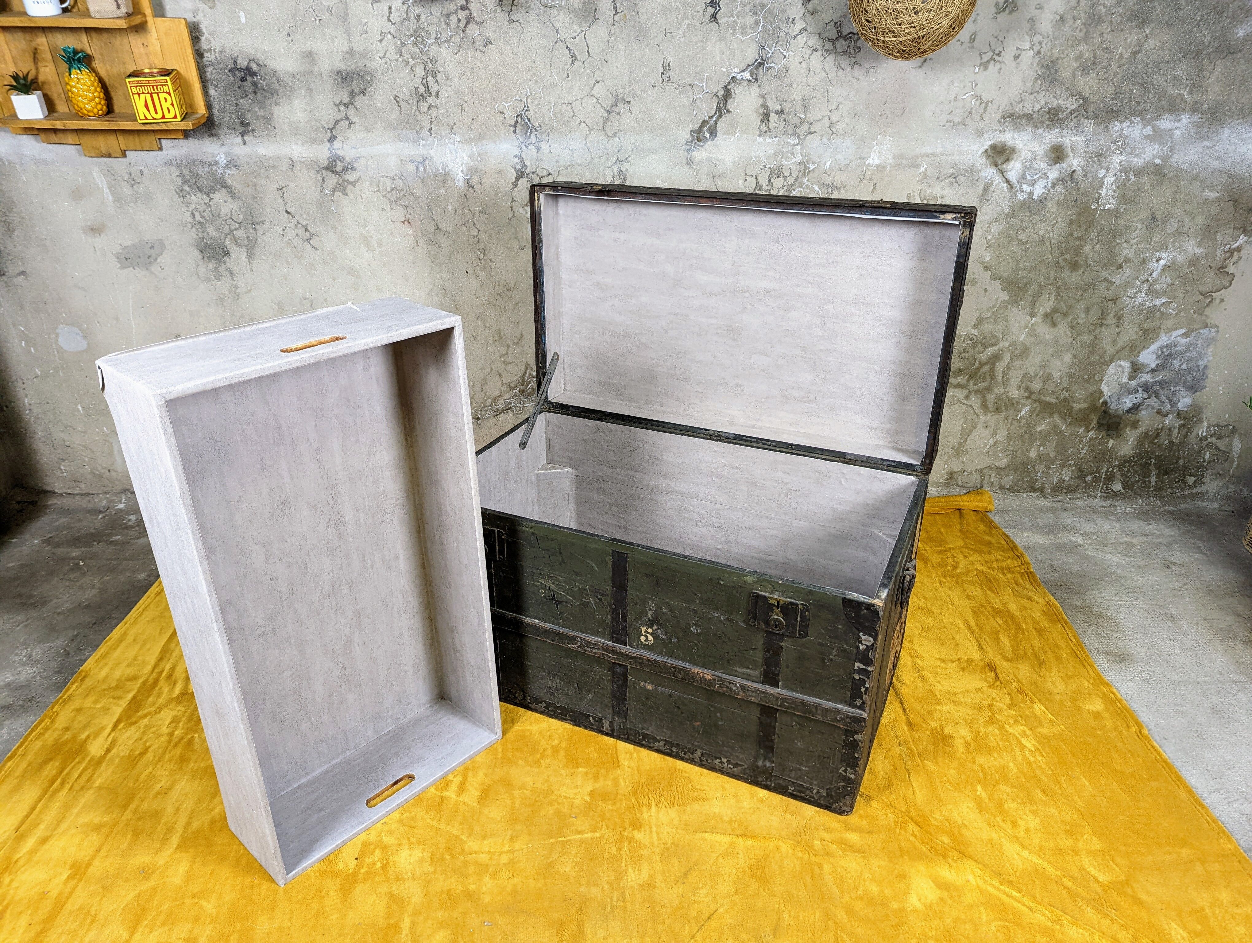 Antique travel trunk