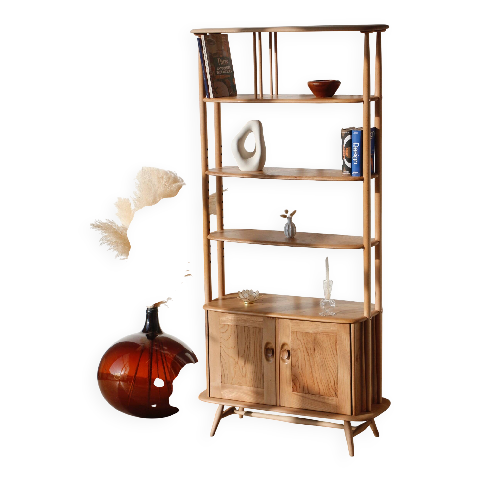 Vintage Bookcase / Room Divider - Windsor / Giraffe Model - Ercol