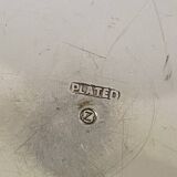 Antique Silver Serving Dish with Floral Art Nouveau Decoration Vintage