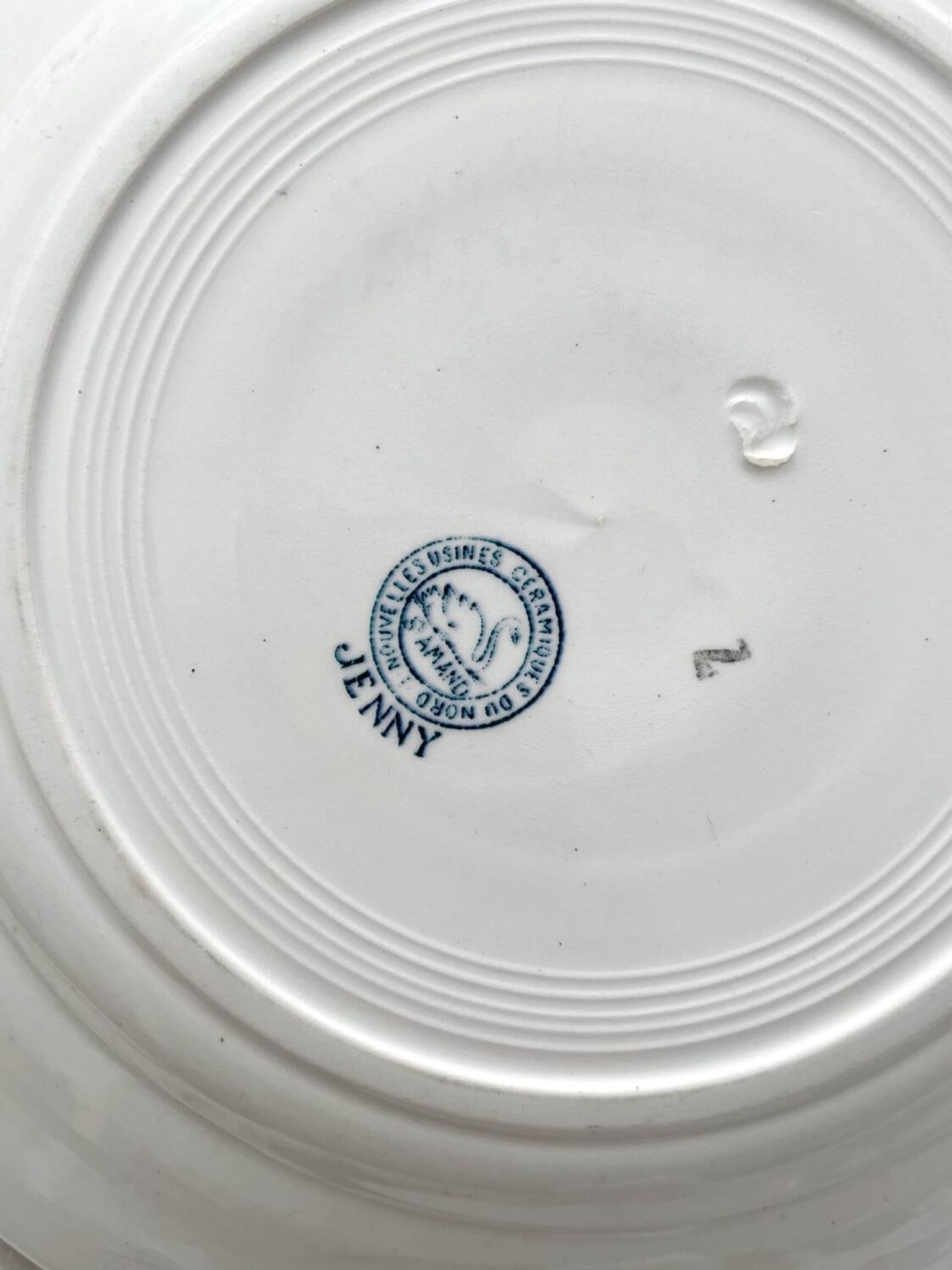 3 flat ironstone plates “Jenny” Saint Amand