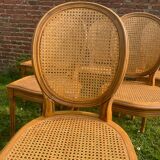Set of 6 Louis XVI style cane medallion chairs