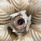 Green and gold Masca flower wall or ceiling light - Circa 1970