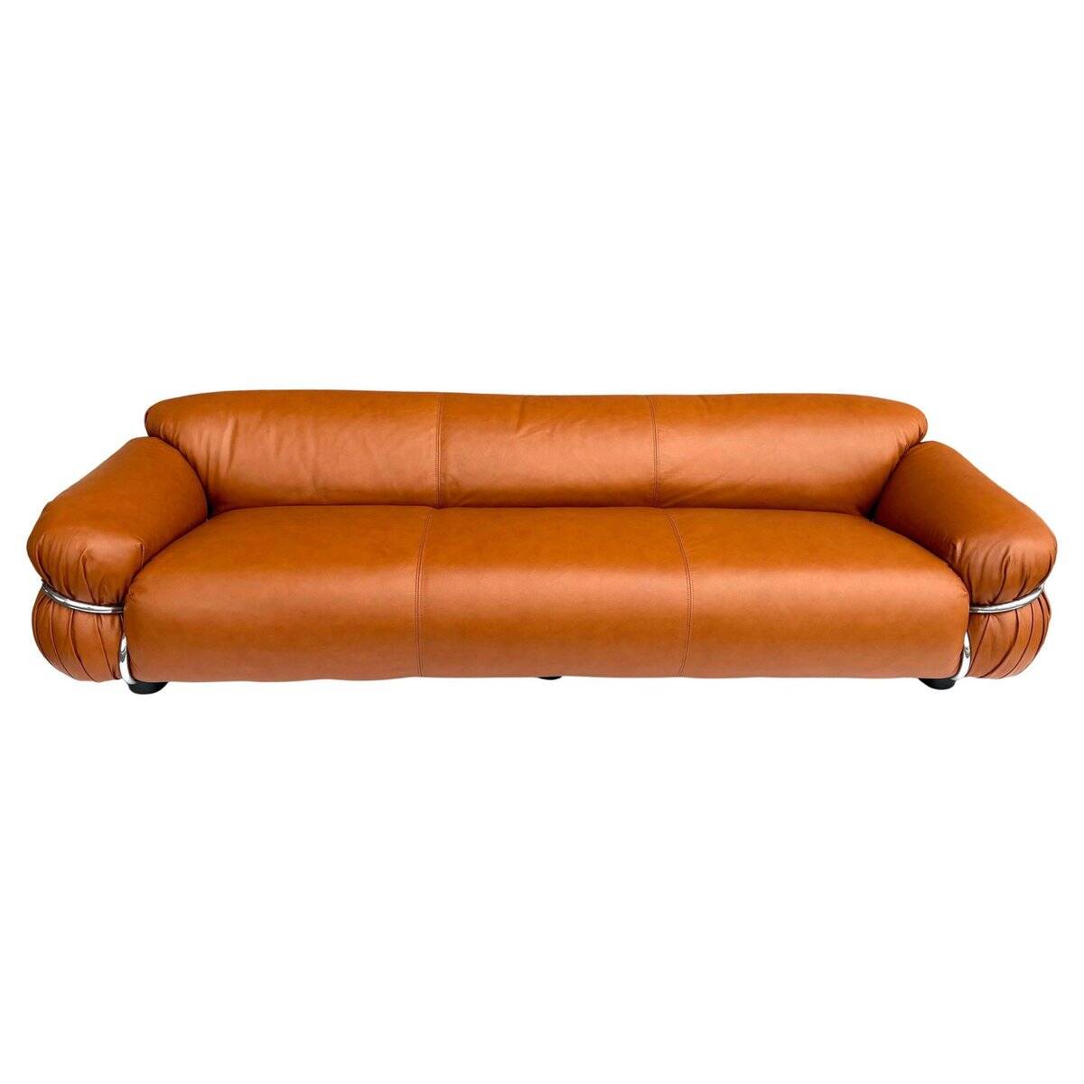 Sesann Leather Sofa by Gianfranco Frattini for Cassina, 1972