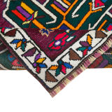 Handmade Distressed Oriental Multicolor Runner Carpet 90 cm x 332 cm