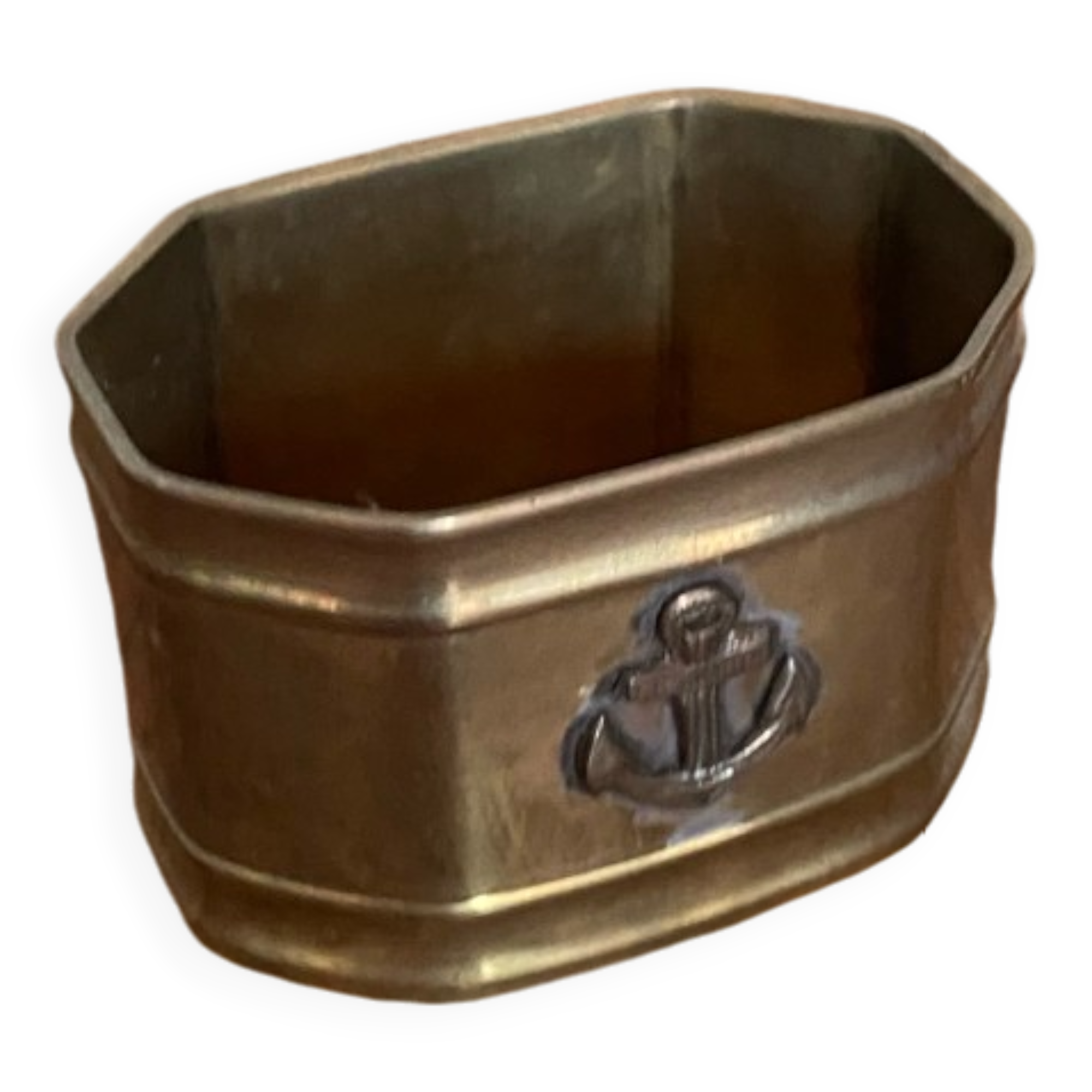 Antique Brass Napkin Ring + Vintage Marine Anchor #B668