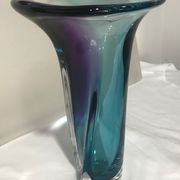 Kosta boda vase in purple glass blue green and transparent