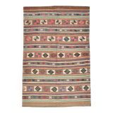 5x7 Turkish Persian Kilim Rug, Wool Area Rug, Ruuged Carpet, 146x224Cm