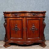"Boulle" buffet curved on all sides Napoleon III period in mahogany circa 1850
