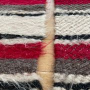 Set of two Romanian wool fluffy rugs with stripes made by hand