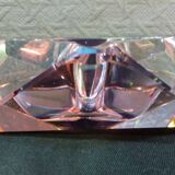 Murano glass multi-faceted ashtray, light purple colour