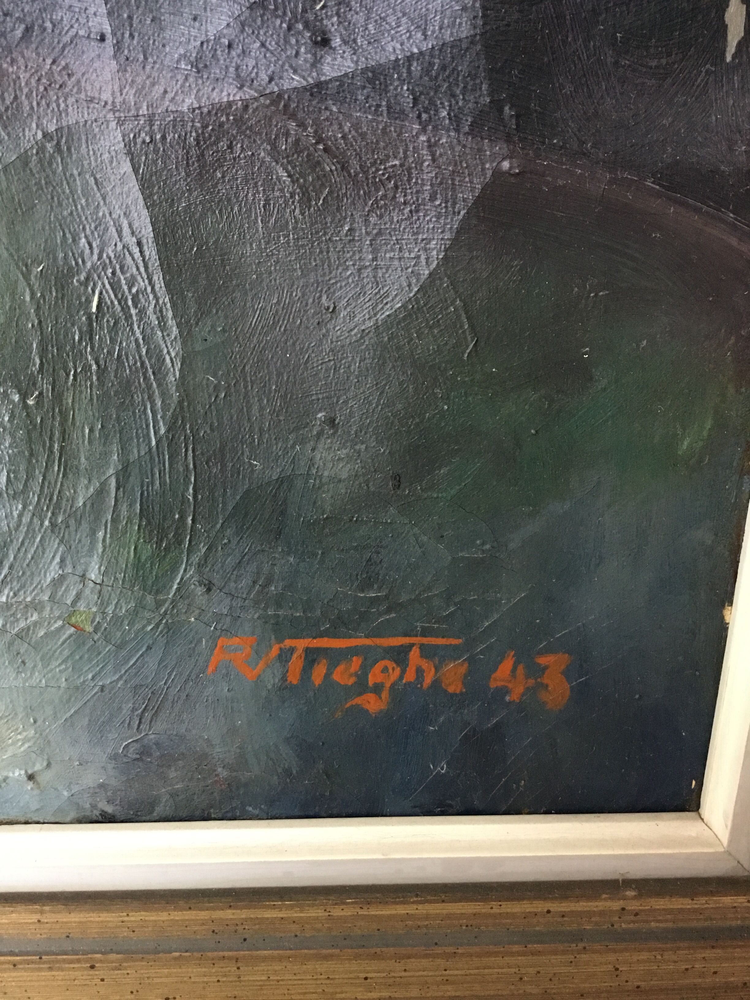 Ancient oil bouquet of flowers