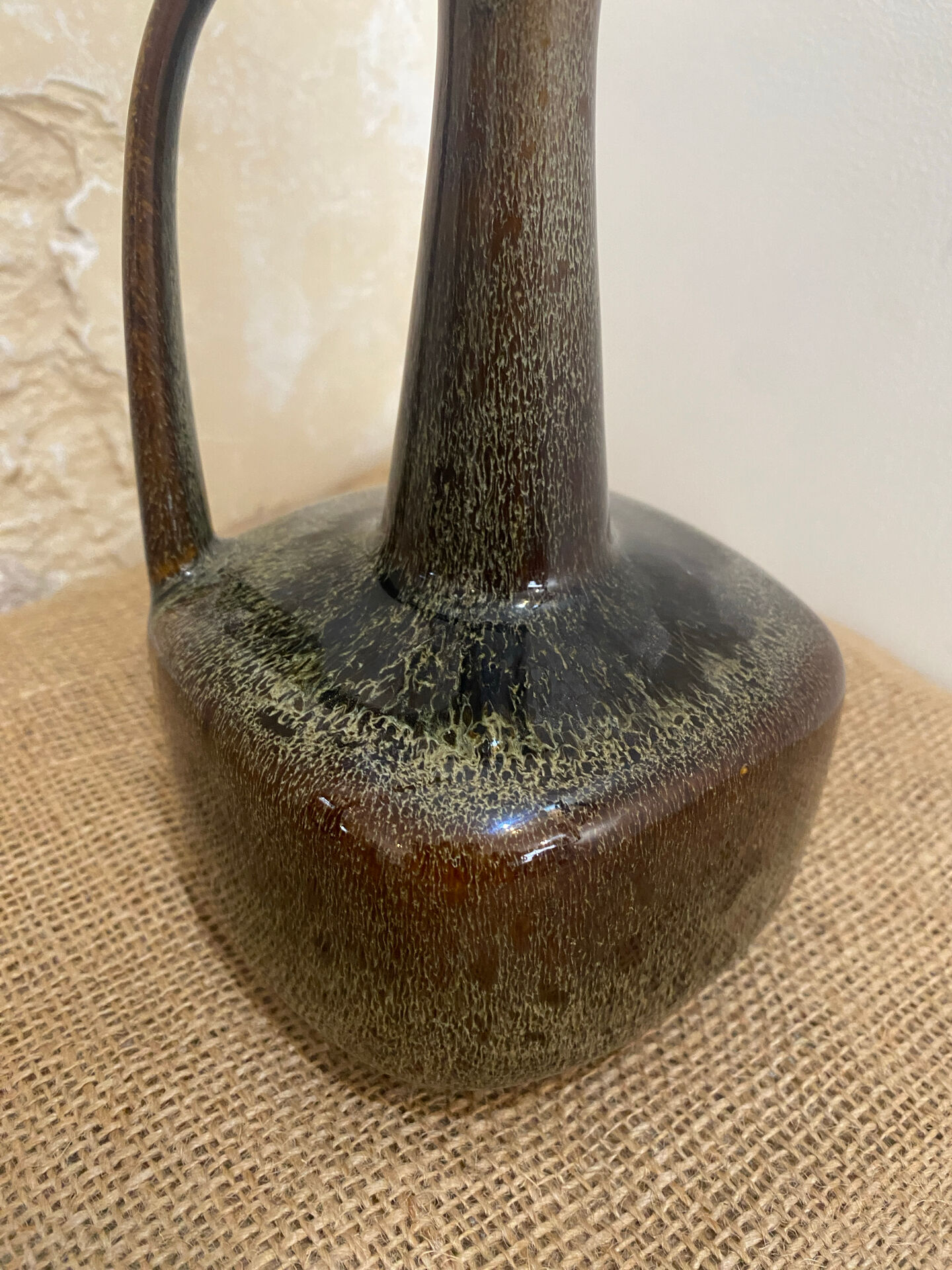 Vase soliflore en grès émaillé vintage, années 70