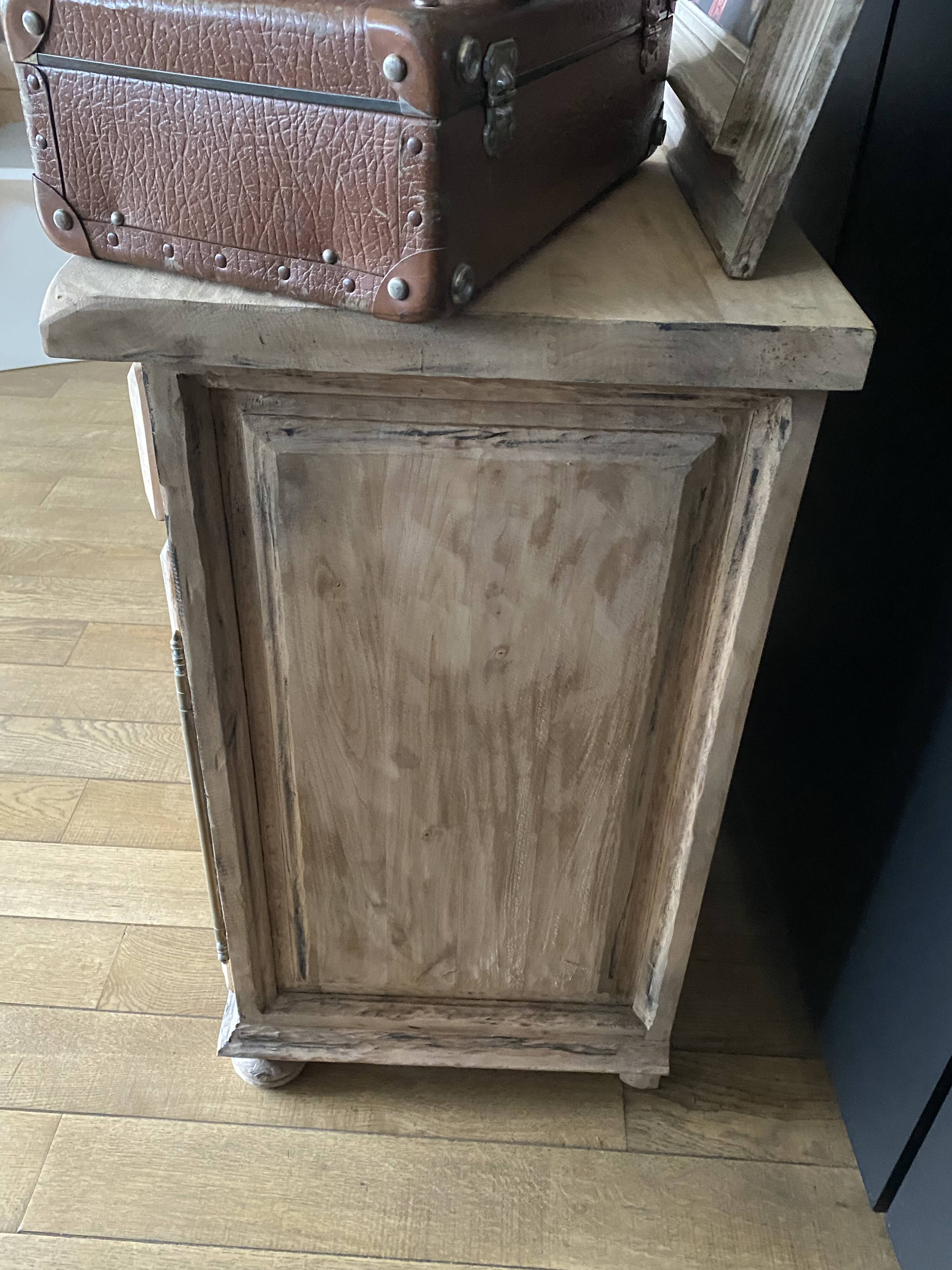 Old Parisian buffet with patinated solid wood