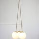 Mid-Century Italian Brass & Opaline Cluster of Lamps