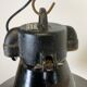 Industrial black enamel pendant lamp with cast iron top, 1970s